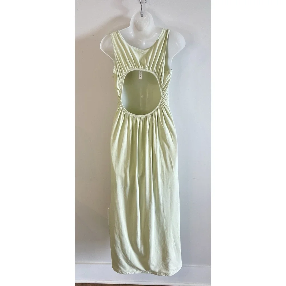 Lululemon Long Midi Dress Open In Back Size 6 Mint‎ Vacation Summer Scoop Neck